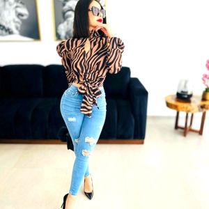 Animal print blouse